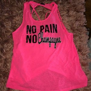No Pain No Champagne Tank Pink!